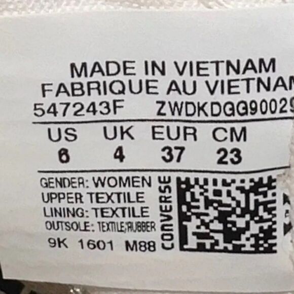 Converse Chuck Taylor CT Gladiator Hi White /Gold 547243F Women's 6 - Picture 10 of 11